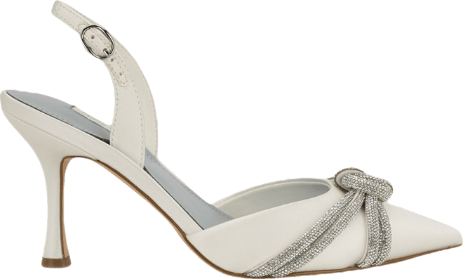 Women's Deby Bridal Satin Embellished Slingback Pumps