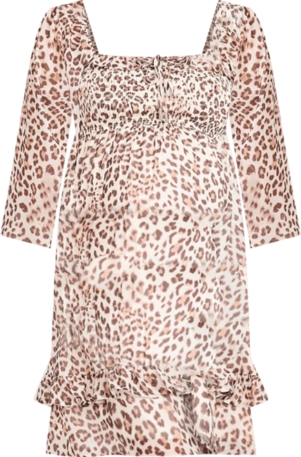 Women's Smocked Babydoll Long Sleeve Mini Dress