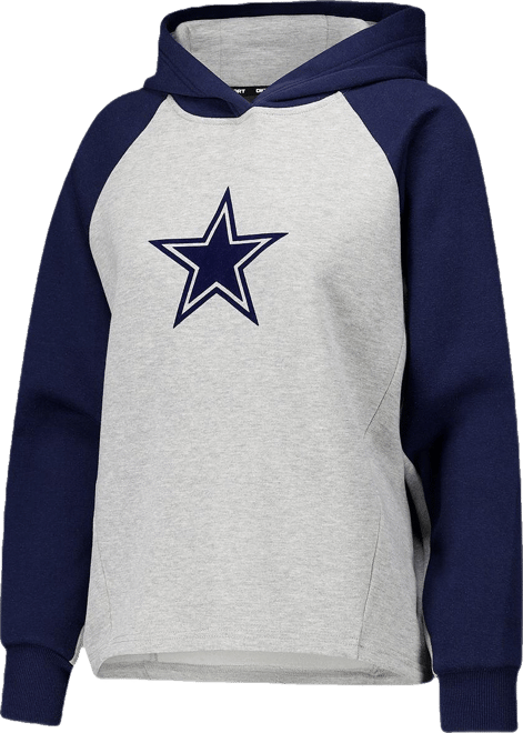 Sport Women's Gray/Navy Dallas Cowboys Joy Cropped Raglan Pullover Hoodie