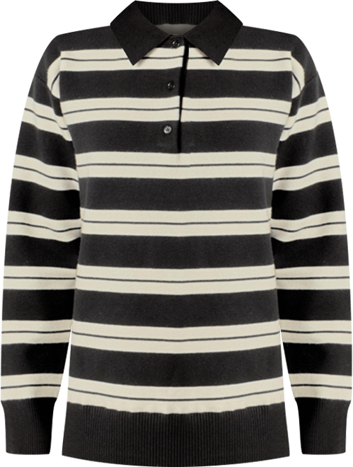 Women's stripe polo mixed media mini dress