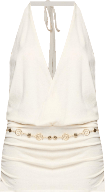 Womens Adrian Knit Halter Mini Dress