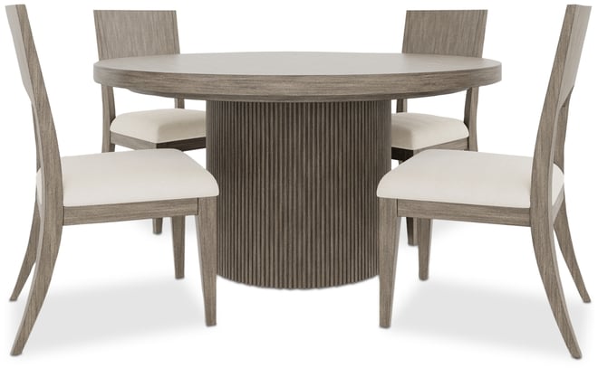 Frandlyn 5pc Dining Set (Round Table + 4 Side Chairs)