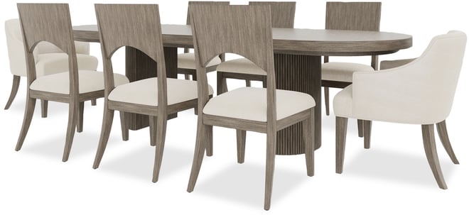 Frandlyn 9pc Dining Set (Table + 6 Side Chairs + 2 Host Chairs)