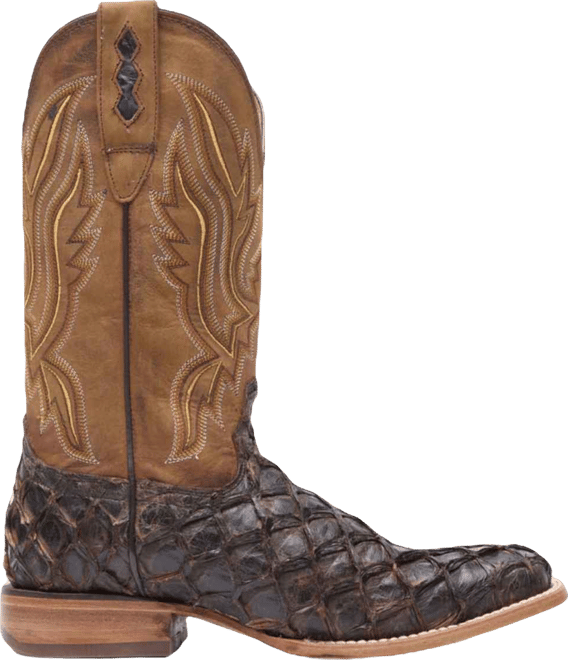 Men's Premium Exotics Dark Brown Pirarucu Western Boot