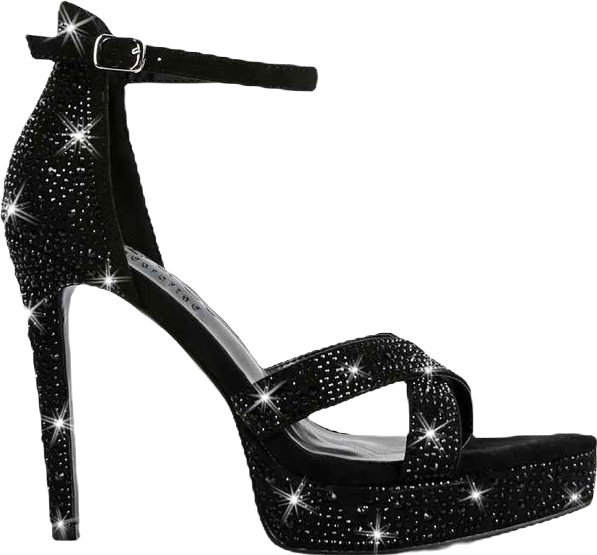 Regalia Womens Rhinestone Embellished Stiletto Sandals