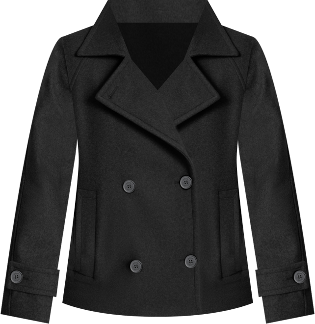 Petite Short Double Breasted Collared Coat