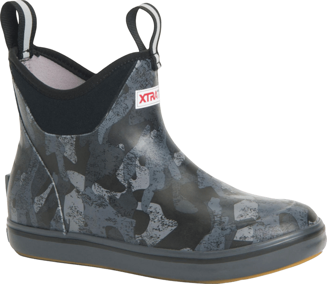 Women's 6 in Black Camo Ankle Deck Boot