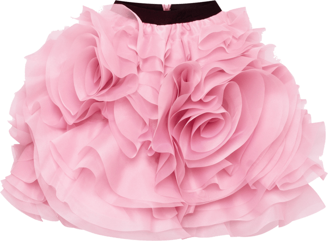 Women's Danceable mini skirt with ruched flower appliques