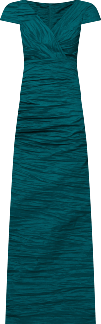 Petite Long Crinkle Stretch Taffeta Dress