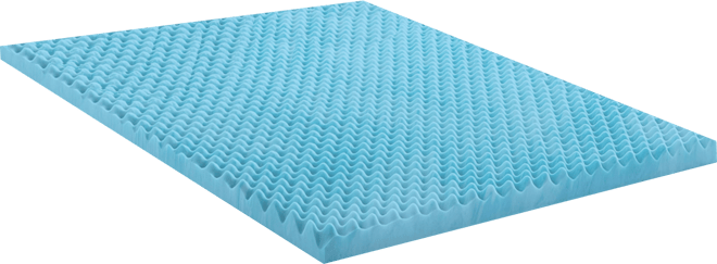 1" Gel Memory Foam Mattress Topper, Queen