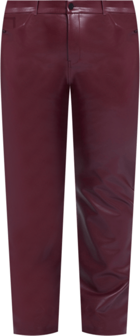 Plus Size Artificial Leather Marilyn Straight Pants