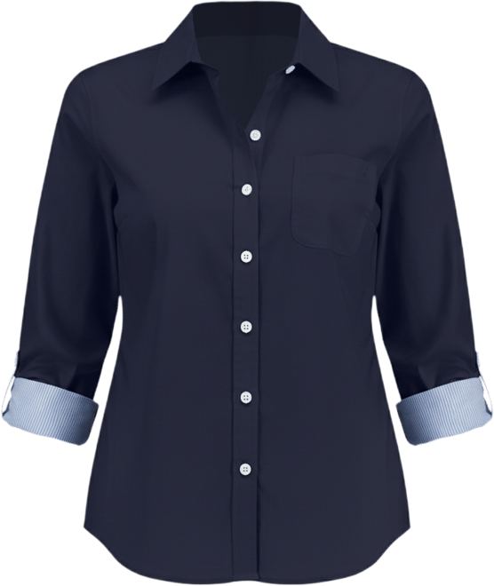 Jeans Women's Roll-Tab Button-Front Shirt