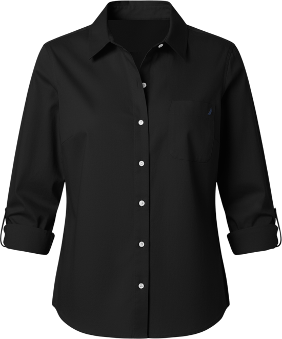 Jeans Women's Roll-Tab Button-Front Shirt