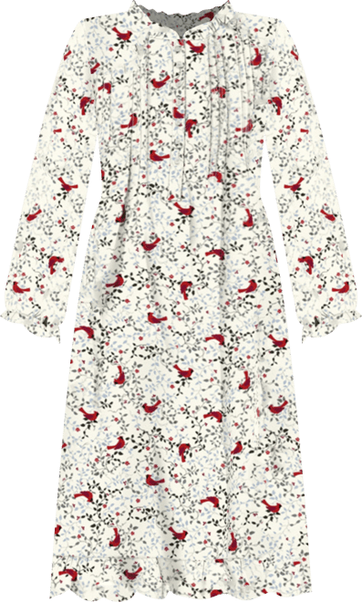 Women's Cotton Flannel Print Short Gown