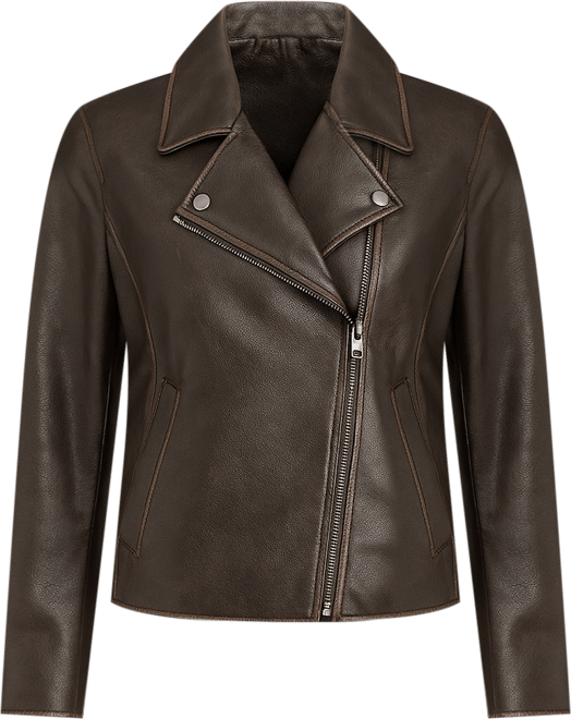 Women's Faux-Leather Asymmetric-Zip Moto Jacket