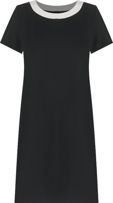 Women's Short-Sleeve Scuba Crepe Shift Dress