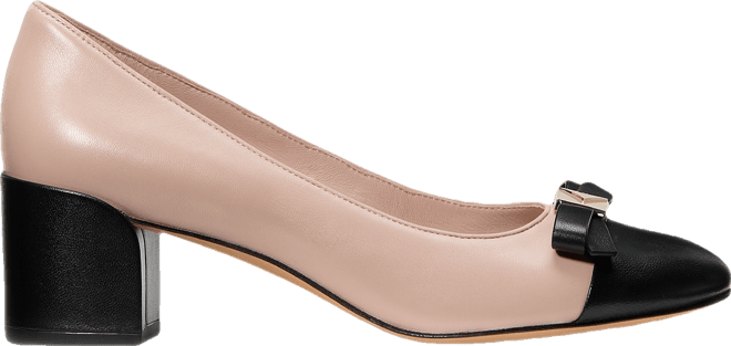 Women's Deco Bow Smooth Leather Ballet Pumps