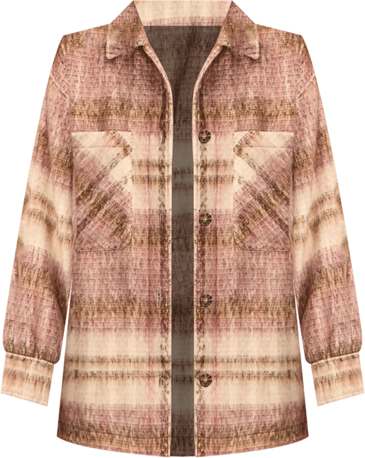 Women's Oversized Plaid Shirt Jacket