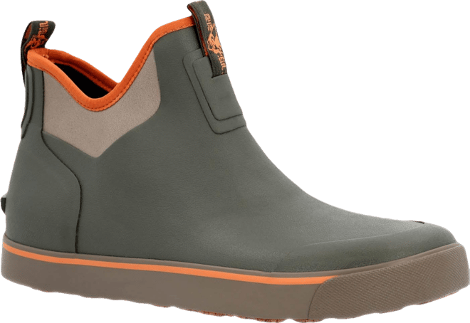 Men's Dry-Strike Waterproof Green & Orange Deck Boot