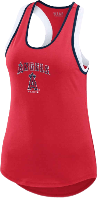 Women's Red Los Angeles Angels Color Block Racerback Tank Top