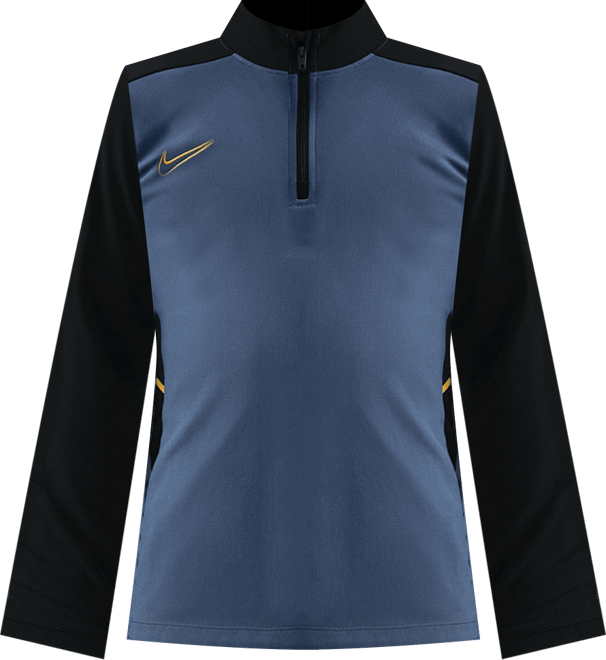 Nike Academy Dri-FIT langermet fotballtreningsoverdel med glidelås i halsen til store barn