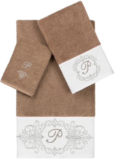 Turkish Cotton Monica Embellished Towel 3 Piece Set