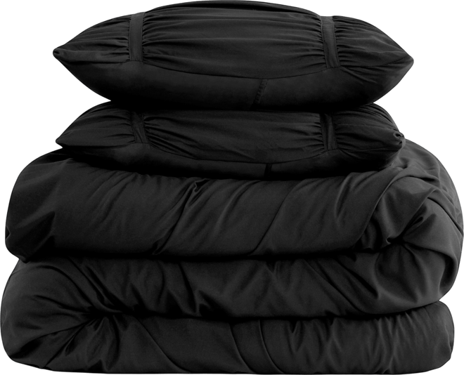Ribbon Ruched 3-Pc. Comforter Set, King