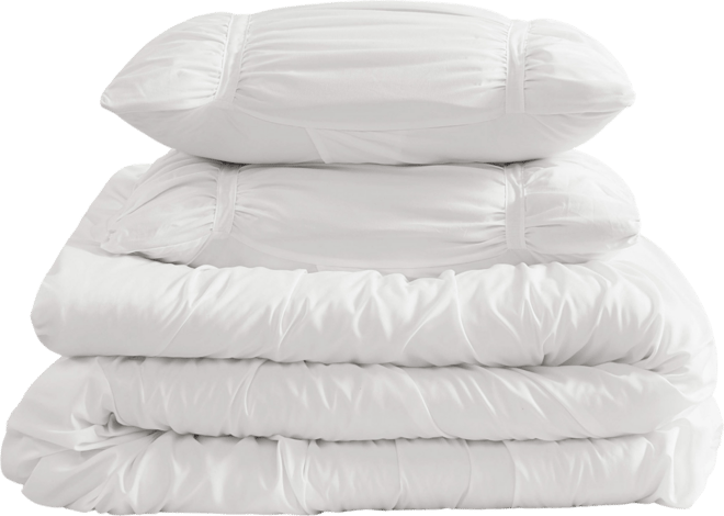 Ribbon Ruched 3-Pc. Comforter Set, Full/Queen