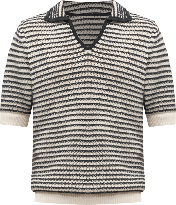 Men's Striped Structure Cotton Polo Shirt