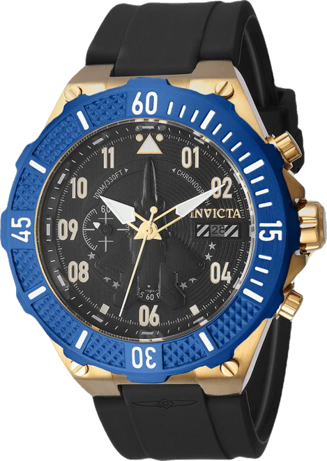 Men's 39892 Aviator Quartz Multifunction Black Dial Watch