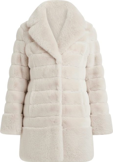 Women's Faux-Fur Notched-Collar Coat