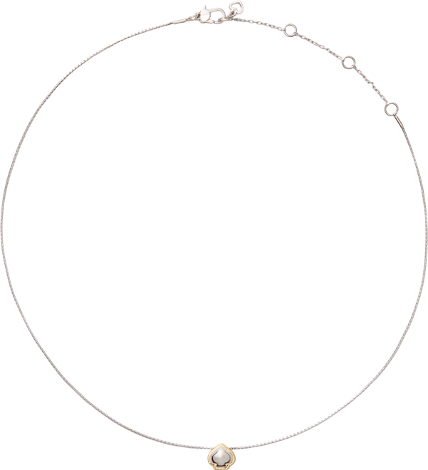 Two-Tone Sculpted Spade Mini Pendant Necklace