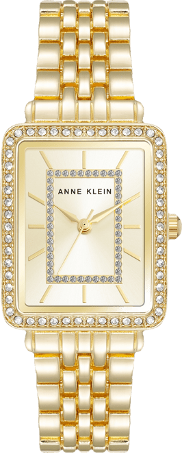 Women's Quartz Rectangular Gold-Tone Metal Alloy Watch, 25mm