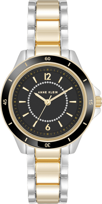 Women's Quartz Black and Two-Tone Metal Alloy Watch, 31mm