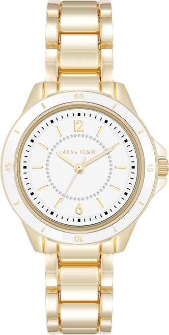 Women's Quartz White and Gold-Tone Metal Alloy Watch, 31mm