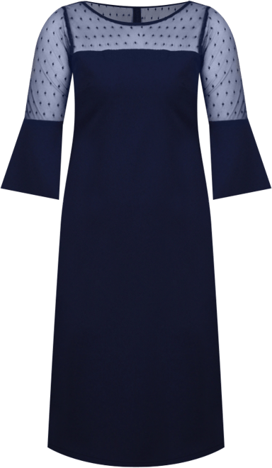 Petite Illusion Neck Scuba Dress