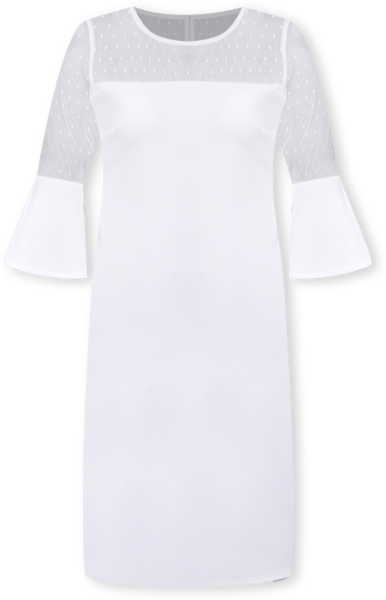 Petite Illusion Neck Scuba Dress