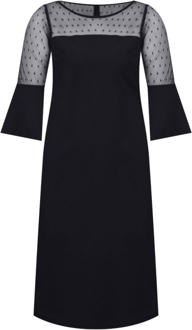 Petite Illusion Neck Scuba Dress