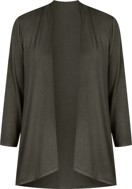 Petite Solid 3/4 Sleeve Cardigan Sweater