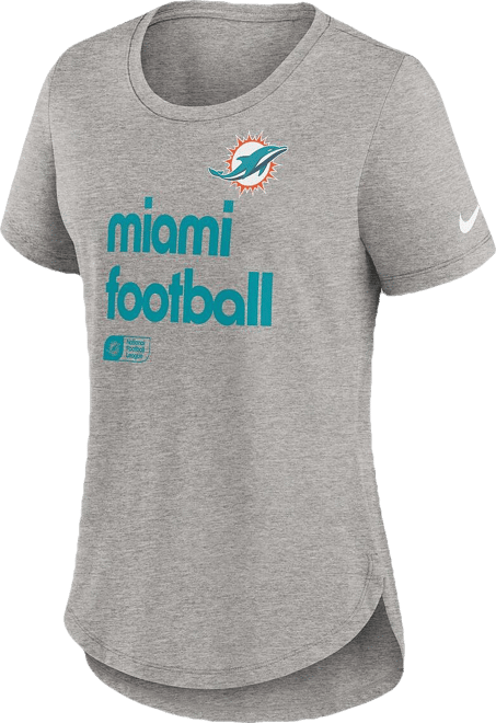 Women's Heather Gray Miami Dolphins Team Shout-Out Tri-Blend T-Shirt