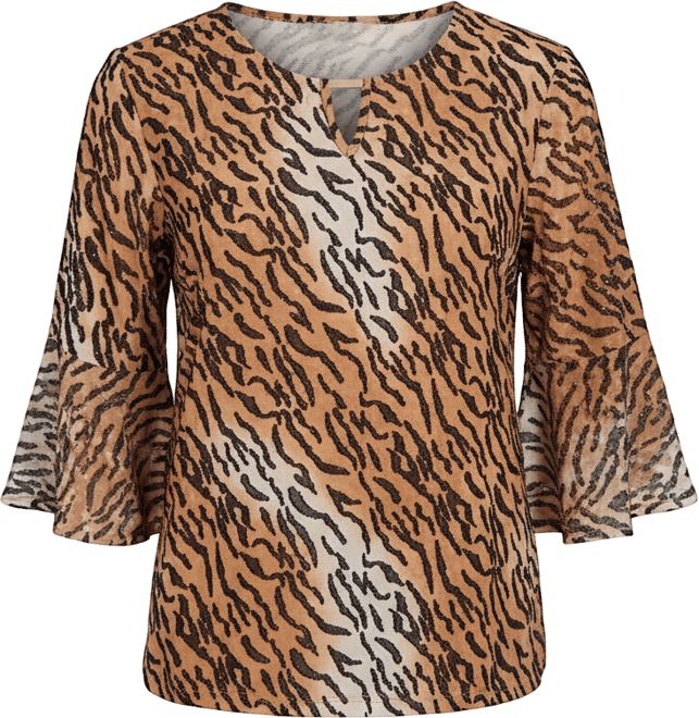 Petite Tie Dye Zebra Jacquard Textured Top