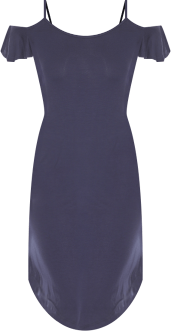 Women's Casual Scoop Neck Flutter Sleeve Knee Length Dress