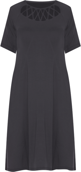 Women's Short Sleeve Crisscross Neck A-Line Dress