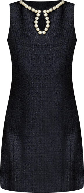 Women's Pearl Accented Cutout Mini Dress