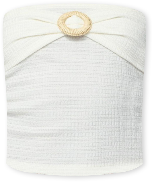 Womens Layered Textured Knit Strapless Top