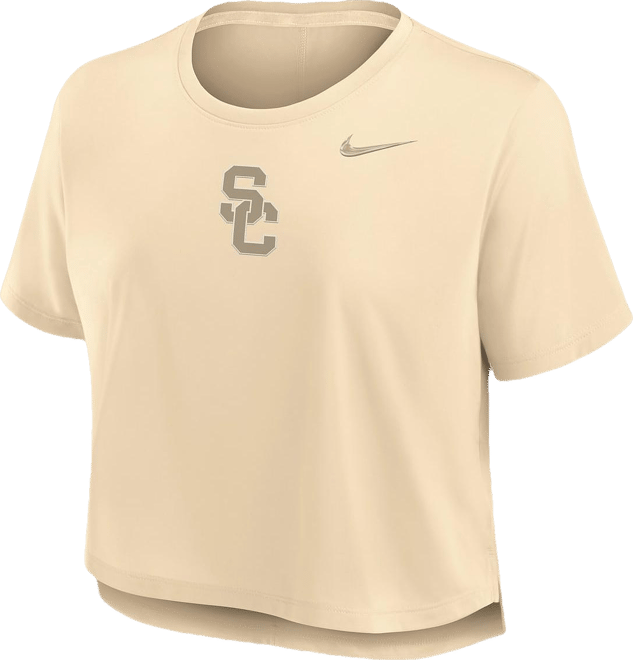 Women's Tan Usc Trojans Performance Cropped T-Shirt