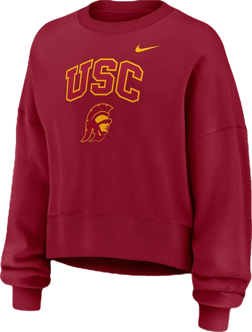 Women's Cardinal Usc Trojans Oversized Phoenix Arch Pullover Sweatshirt
