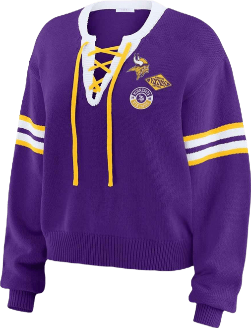 Women's Purple Minnesota Vikings Lace-Up Sweater