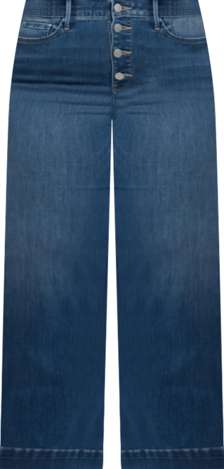 Plus Size Teresa Wide Leg Exposed Button Fly Jeans