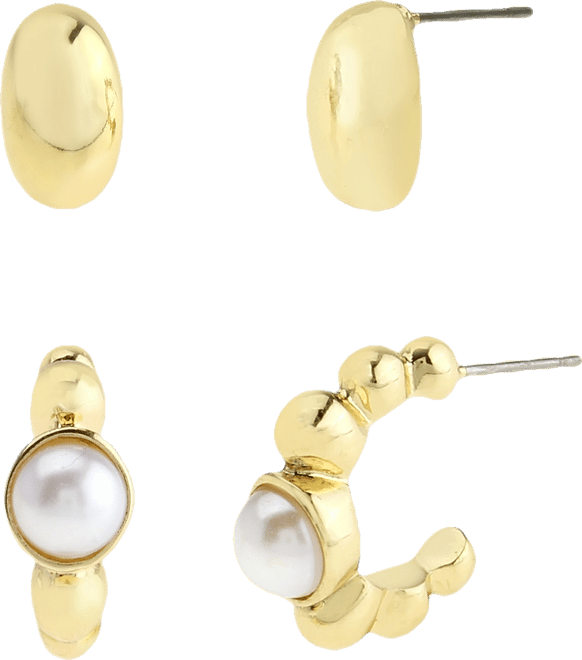 Faux Mother of Pearl Hoop Earring Set